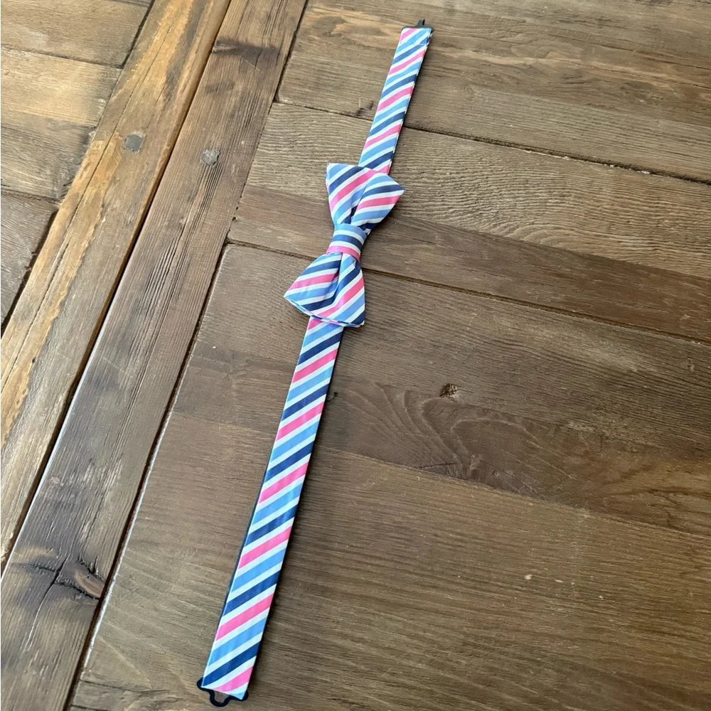 J. Khaki Multicolor Striped Kids Bow Tie